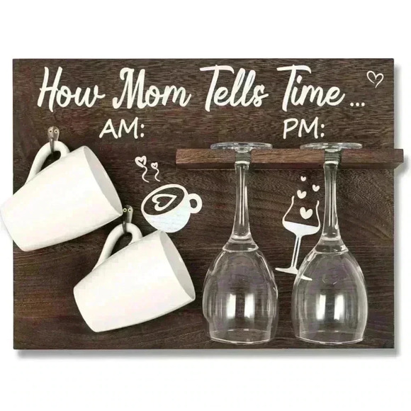Unbranded Other - NEW! Funny Wooden Holder for Mother’s! Mugs&Glasses Not Included,Assembly Needed
